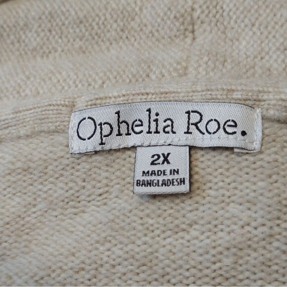NWT Ophelia Roe Neutral Boho Western Cardigan Wrap Duster Sweater 2X - Picture 7 of 10